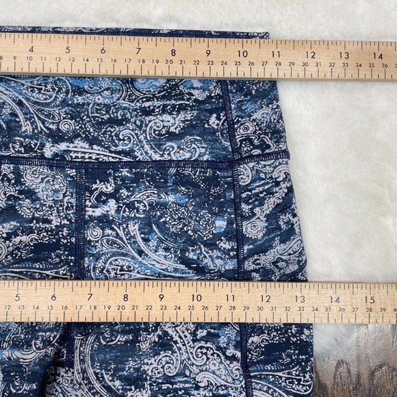 Lululemon In Movement Leggings 4 Blue Gray Paisley 7/8 Athletic Gym Workout - Picture 10 of 13